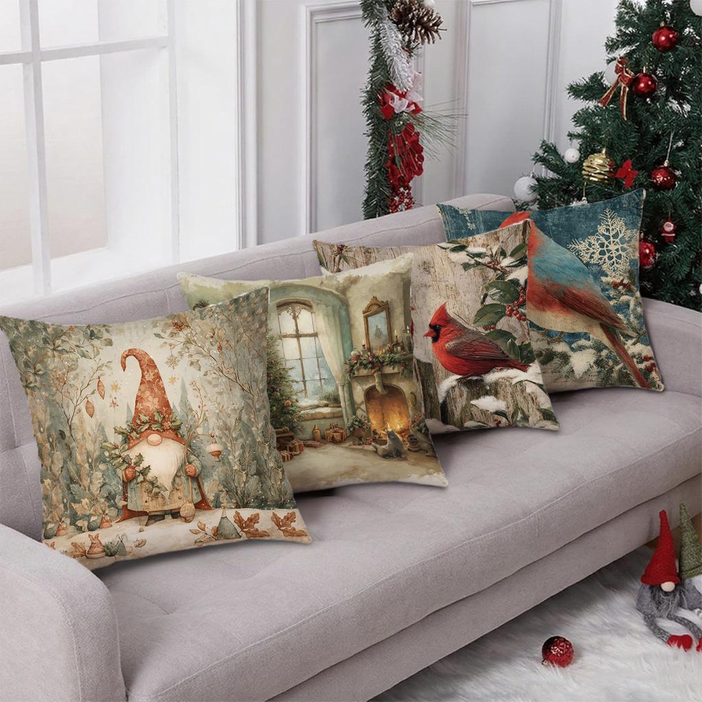 Рождественская наволочка с узором гномаПодходит для дивана, автомобиля, спальни, декоративная наволочка