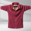 Plush Men's Autumn and Winter Polar Fleece Solid Color Jacket Autumn Zipper Top Thickened Coat Winter Wear