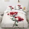 3Pcs 3D Floral Bedding Set Colorful Rose Duvet Cover Sets Flower Bed Linen Red Rose Design Custom King Queen Full Size 260X240
