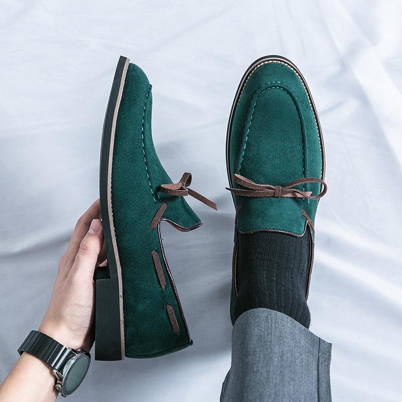 Fashion Summer Mens Loafers Luxury Brand Outdoor Casual Shoes High Quality Suede Leather Walking Shoes Lace-up Business Shoes Mocassin