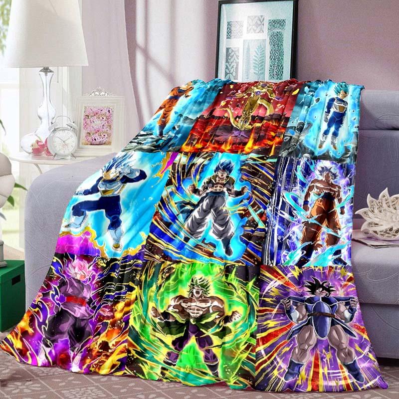Dragon Ball Anime Print Blanket Warm Comfortable Flannel Blanket Suitable for Bedrooms, Sofas, Beds, Chairs, Picnics, Travel