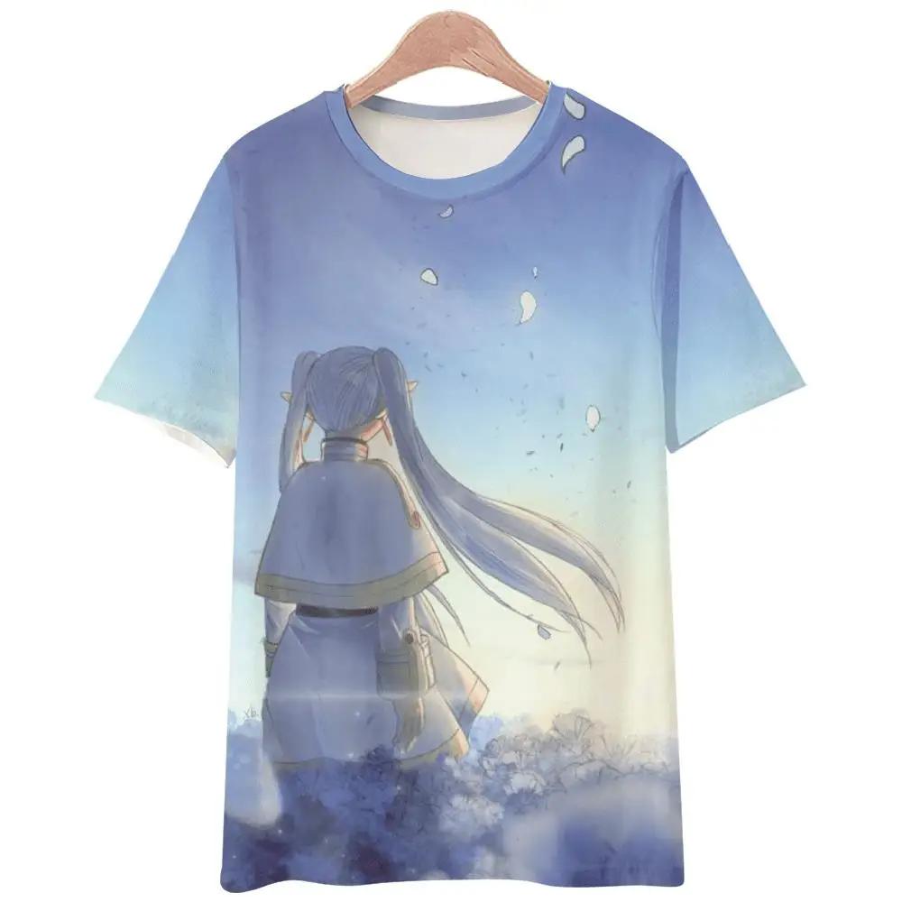 Anime T-Shirts Sousou No Frieren Tshirt 3D Print Streetwear Men Women Fashion Oversized Short Sleeve T Shirt Girls Tees Clothing