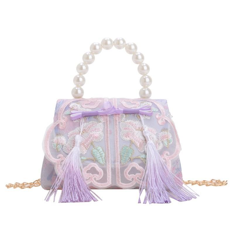 Breathable Stylish Pu Material Shoulder Bag For Kids With Geometric Pattern Design