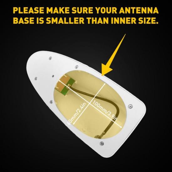 Sliver Shark Fin Antenna Cover Antenna Radio FM/AM Signal Booster Aerial Replace