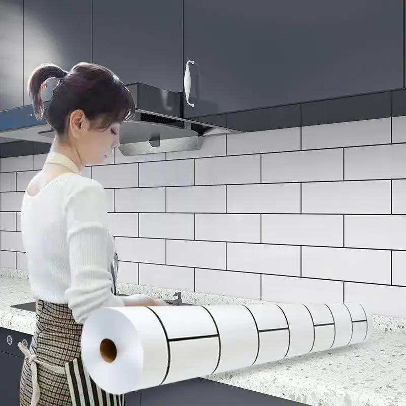Кухонная плита Маслостойкая наклейка Водонепроницаемые термостойкие обои Кухонное украшение Самоклеящаяся контактная бумага