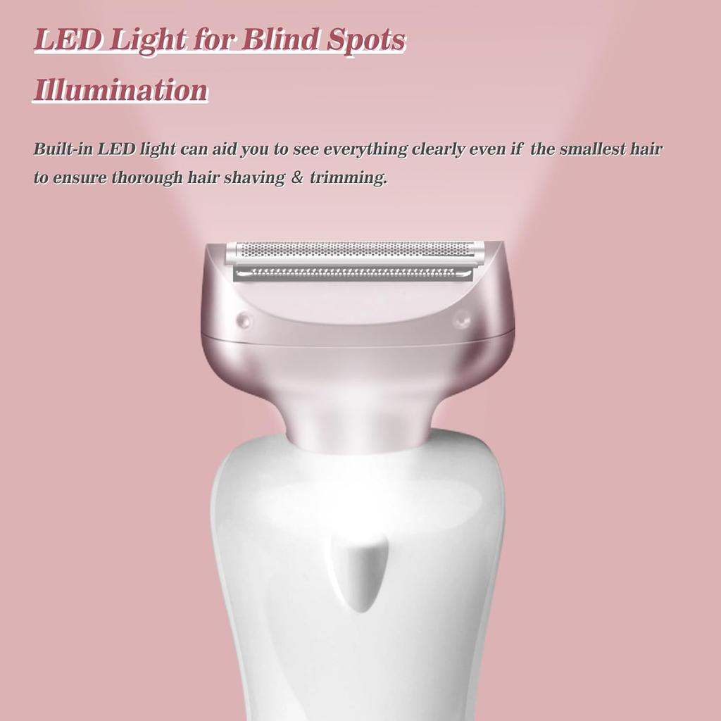 Электробритва для женщин для ног, триммер для бикини, электрические бритвы для женщин для подмышек, лобка, перезаряжаемая женская бритва, влажное/сухое использование, безболезненная
