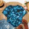 Летний топ с круглым вырезом и 3D-принтом синих цветов, модная повседневная женская футболка с коротким рукавом