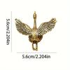 Elegant Brass Flying Crane Figurine - Vintage Style Desktop Decor, Office Art Piece, Tea Pet Accessory