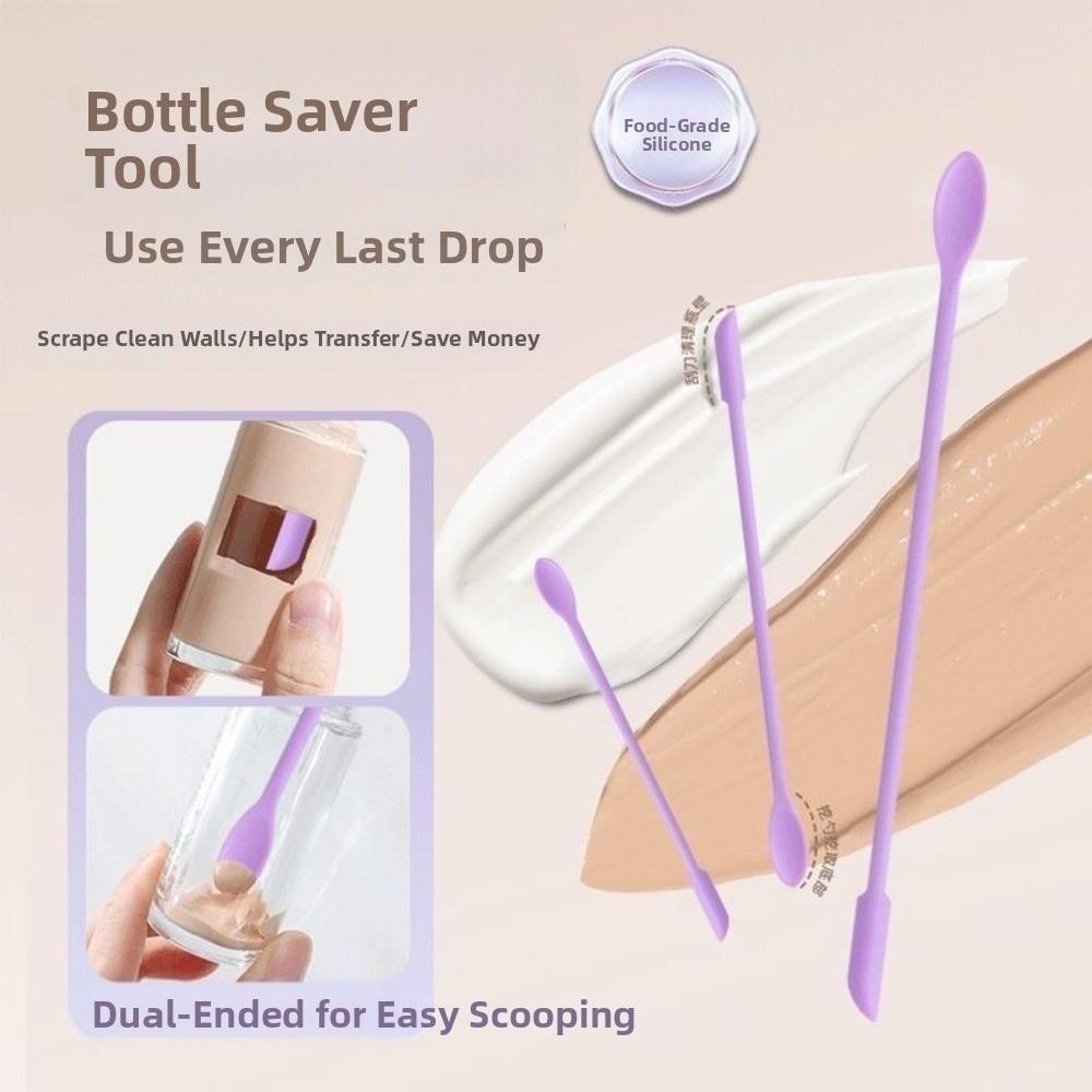 3pcs Double-head Cosmetic Digging Spoon Soft Face Mask Brush Jam Scraping Spoons Makeup Brushes Set