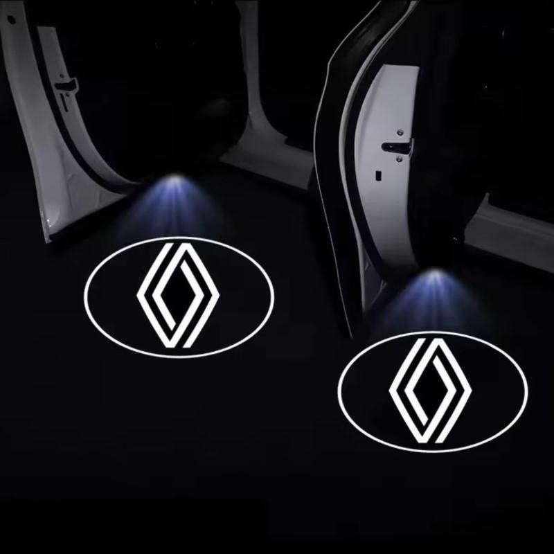 Колпаки на колеса для Renault Megane 2 3 4 Twingo Clio Talisman Captur Sandero Светодиодные HD Логотип на дверь автомобиля Проекторы приветственного света Аксессуары