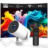 1 шт. 4K HY300 Pro + проектор со встроенным динамиком 5 Вт 1280*720P Android 11 290ANSI Dual Wifi6 BT5.4 портативный уличный проектор
