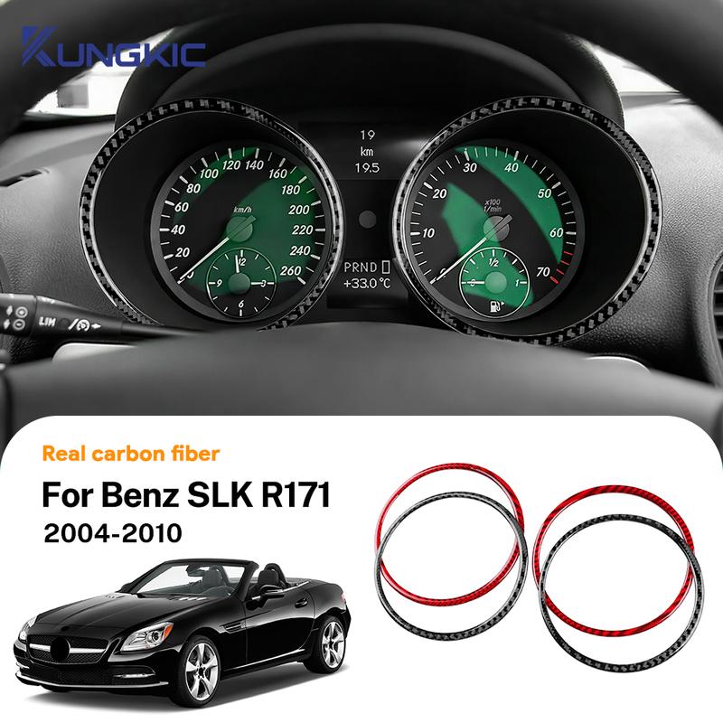 Настоящая отделка из мягкого углеродного волокна для Mercedes Benz SLK R171 2004 2005 2006 2007 2008 2009 2010 Наклейка на рамку спидометра Аксессуары