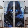 Skeleton Killer Home Interior Curtains for Living Room Blackout Curtain Halloween Decoration Shades Tulle for Bedroom Partition
