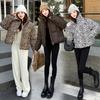 Short Leopard Print Down Cotton Padded Jacket for Women's 2025 Winter New Small Foreign-style Thickened Warm Padded Jacket