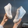 Women's High-Top Canvas Shoes New Pure White Spring Ins Harajuku Style Versatile Student Trendy Board Shoes