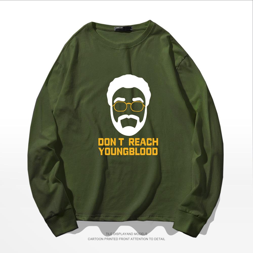 European and American trendy brand long-sleeved t-shirt male Uncle Drew avatar t-shirt spring and autumn printing round neck pure cotton loose 