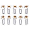 10pcs Link Rod End Joint Aluminum M3 Metal Ball End Head Holder for AXIAL SCX10 1 10 RC CarSilver