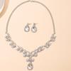 Diamond-Set Crystal Girl Necklace Fashion Personality Temperament Versatile Collarbone Chain Water Drop Necklace Earrings