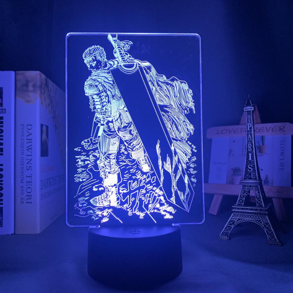 Светодиодный ночник в стиле аниме Berserk Guts для спальни, декоративная настольная лампа, подарок на день рождения, атмосферное освещение Berserk Guts