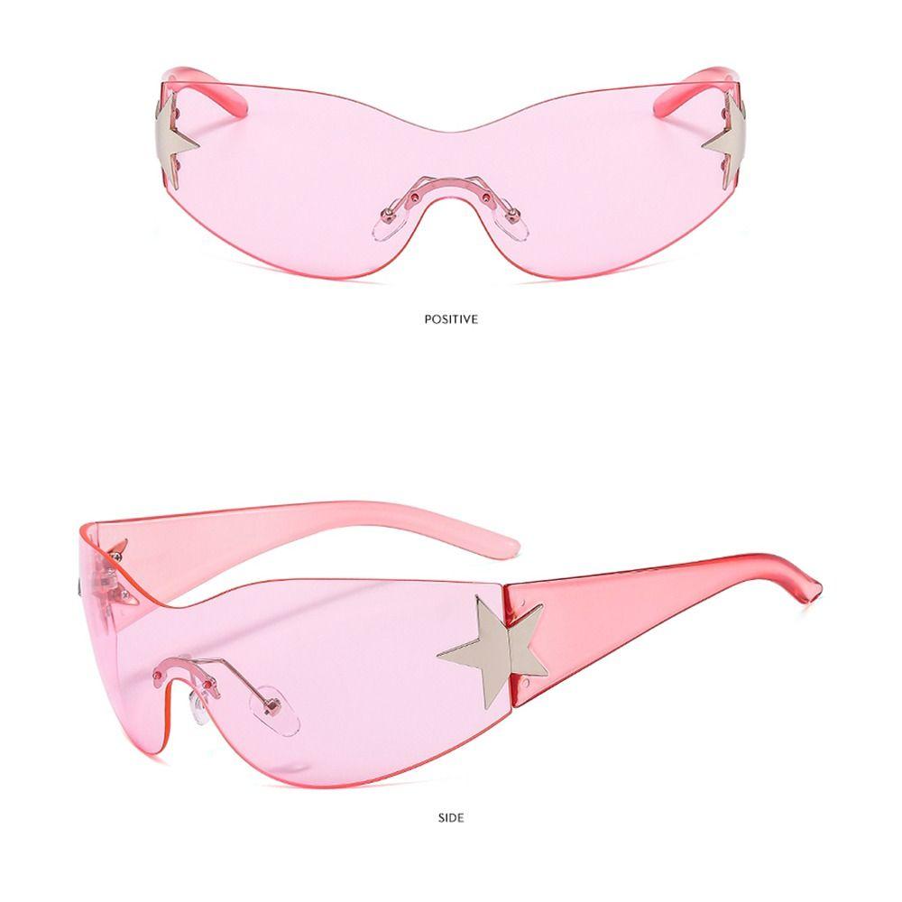 Цельные очки в стиле панк без оправы, спортивные солнцезащитные очки, солнцезащитные очки Y2K для женщин и мужчин