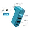 Поворотный USB-хаб USB 3.0 2.0 Type-C, USB-разветвитель, 4 порта, множественный расширитель для компьютера, ноутбука, MacBook, U-диска, передача данных