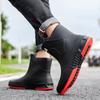 Fashion Rain Shoes Men's Trend Short Tube Water Shoes Outer Wear Work Shoes Medium Tube Waterproof Non-slip Wear-resistant Rain Boots Women