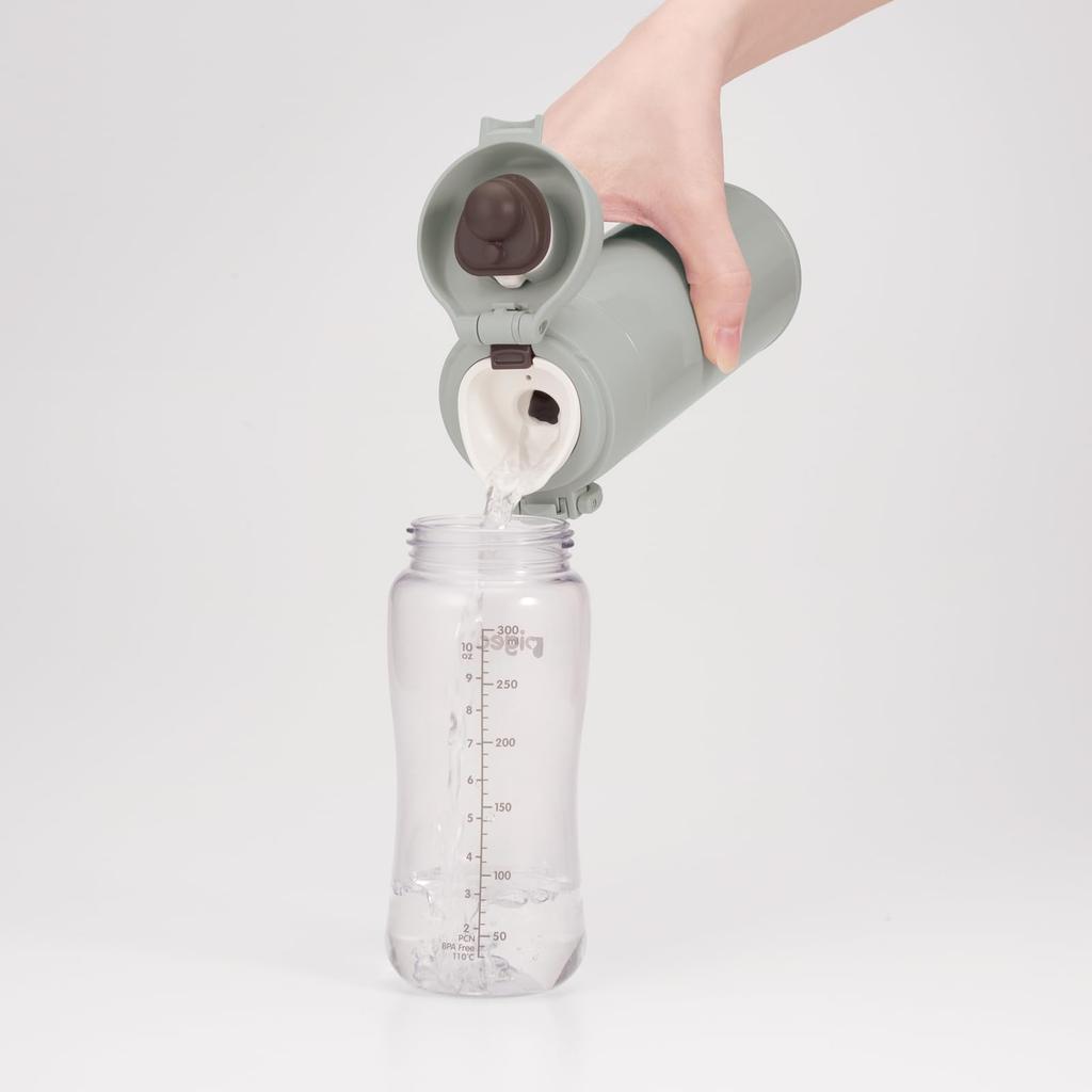 Thermos Stainless Steel Water Bottle for Formula Preparation, 350ml, Miffy Design, Gray, JPA-350B GY