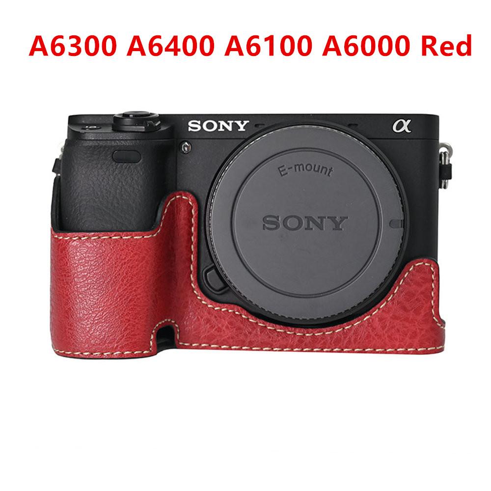 Получехол для камеры для Sony A6700 A6400 A6300 A6100 A6000 ZVE10 ZVE10II ZVE10M2 A7R5 A7CII A7C2 Крышка с открывающимся дном Искусственная кожа