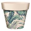 [A2066] - Beige Green 'Tropical' Bamboo Planter - 14x12 Cm