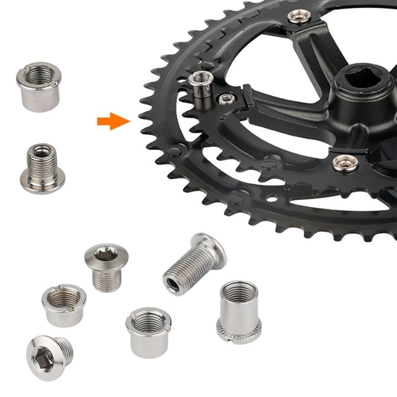 5Pcs Single Double Triple Bike Chainring Bolts Nut with Multiple Size Optional for Single, Double and Triple Chainrings