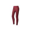 Training Series Solid Color Mid Waist Straight Leg Nine Point Sports Pants Women Pants Hawthorn-Red 162357318-2
