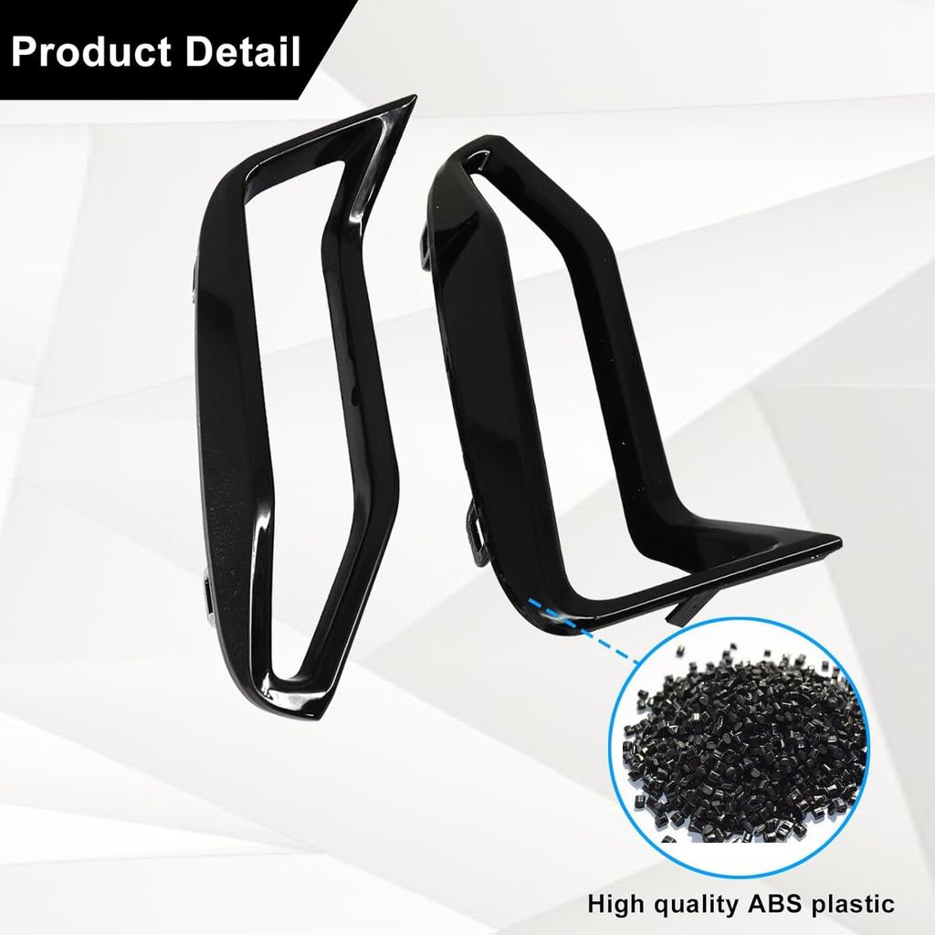 SecosAutoparts Pair Front Bumper Side Grill Trim Set, Glossy Black, Fit for BMW 3 Series G20 G21 M340i 2018-2022 3.0L l6, Replace# 51118093301