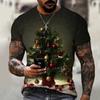 Summer Men T-Shirt Design Christmas Tree 3D Printing T-Shirt Pattern Loose Super Large Size Casual T-Shirt Comfortable Personality 5XL