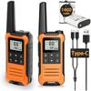 Long Range Rechargeable Walkie Talkie Radio Walky Talky Family Walkie-Talkie with 1400 mAh Battery USB Charger for Hiking Camping Trip (2 Pack)