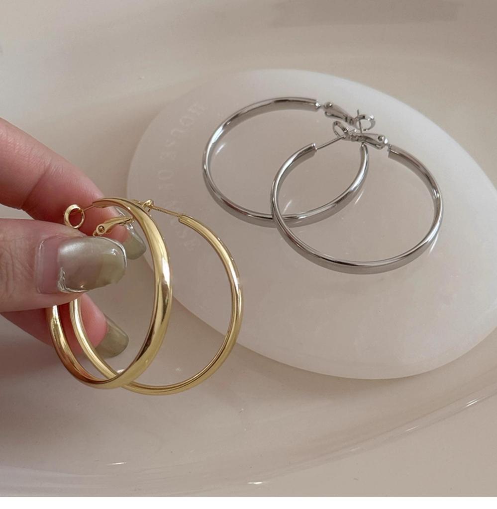 Преувеличенный стиль супер блестящая поверхность большие круглые серьги для женщин