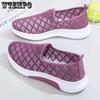 Summer Hollow Out Shoes Female Breathable Sneakers Mother Casual Mesh Shoes Solid Color Walking Single Sports Shoes