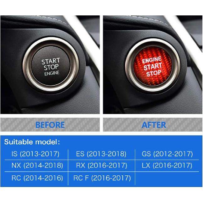 Наклейка на кнопку запуска двигателя автомобиля из углеродного волокна AIRSPEED для Lexus IS250 IS200 IS300 ES350 ES330 GS350 GS300 NX300 NX200T RX350 RX300 LX RC (красный)