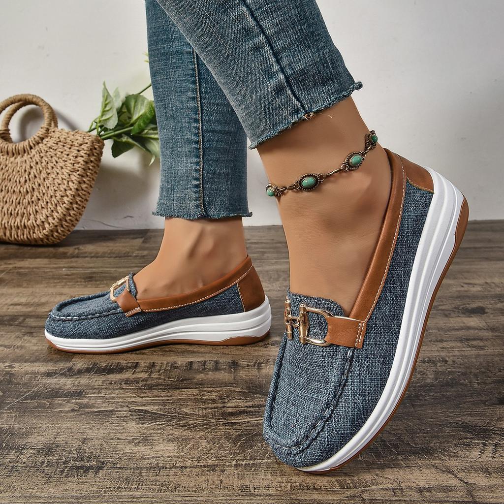 Женские повседневные туфли 2025 года, весна и осень, новые туфли больших размеров, с круглым носком, с плоской подошвой, с одной педалью