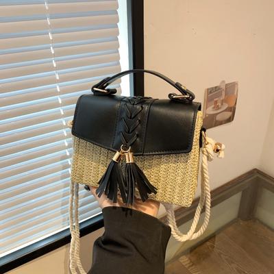2024 Новая ручная пляжная сумка из плетеной травы, универсальная сумка через плечо с кисточками для девочек, сумка для мобильного телефона, сумка