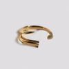 Hustad 245 Flower Leaf Gold Open Ring_ 925 Silver / 14k Gold Flower Open Ring