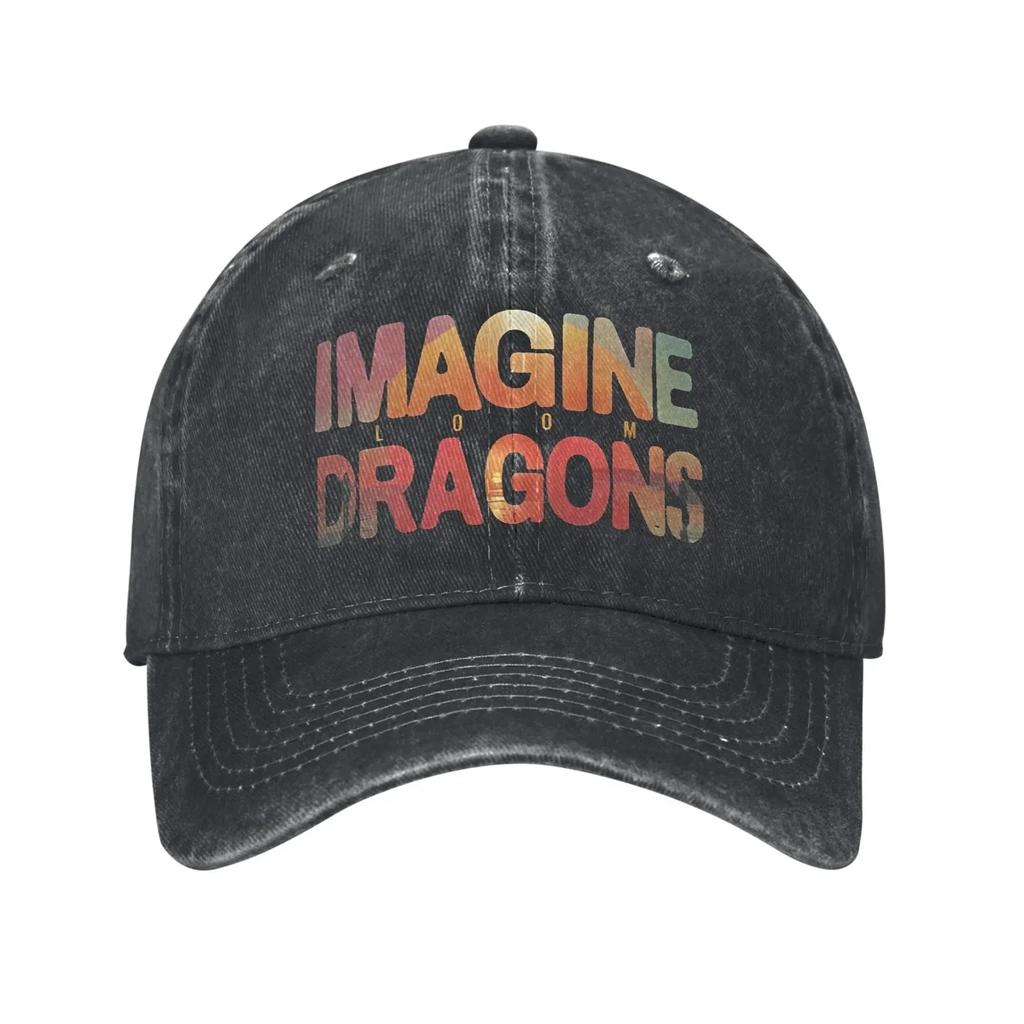 Vintage Imagine Dragons Loom Album Baseball Caps for Unisex Women Distressed Denim Snapback Hat Band Music Outdoor Adjustable Hats