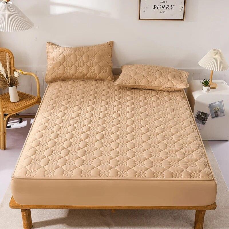 Водонепроницаемый утолщенный наматрасник, антибактериальный защитный чехол для матраса с эластичной лентой, стеганая простыня, покрывало на кровать