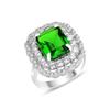 Серебряное женское кольцо с изумрудным камнем 925K, турецкое кольцо ручной работы, изумрудное кольцо с кубическим цирконом, серебряное кольцо с уникальным дизайном