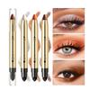 Яркий карандаш для теней для век с жемчугом и тонкой вспышкой, двусторонние тени для век, палочка для салфеток, формованные тени для век цвета земли