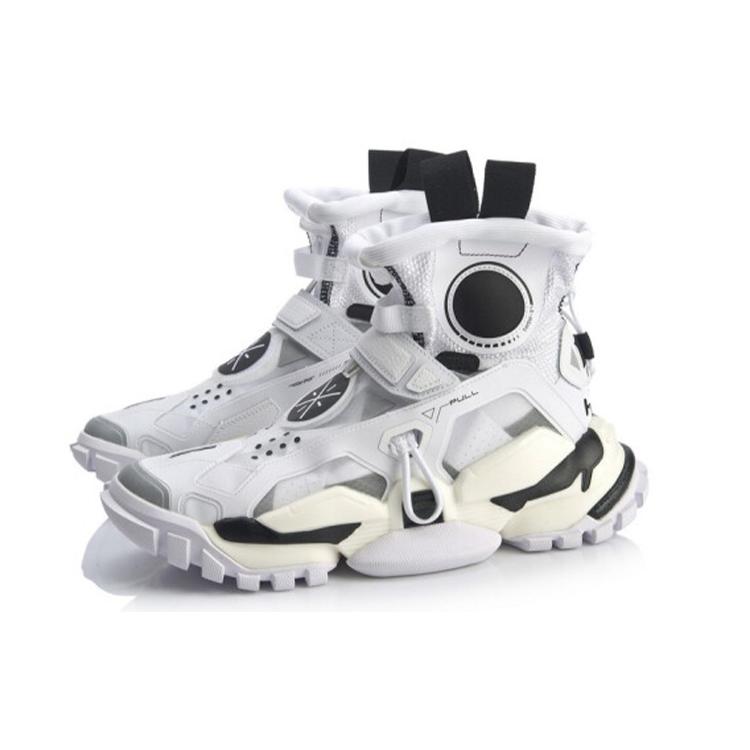 Li Ning 2.0 Hi Dw Высокие Спортивные Повседневные Кроссовки Унисекс Белый Черный AGWQ006-1