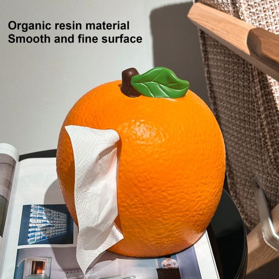 Tissue Box with Cute Orange Shape Dispenser Smooth Surface Safe Tissue Holder Ideal for Home And
