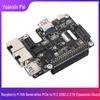 Карта расширения PCIe M.2 NVMe для Raspberry Pi 5 с портами USB 3.2 и двумя портами Ethernet 2,5 Гбит/с, поддержка загрузки с SSD