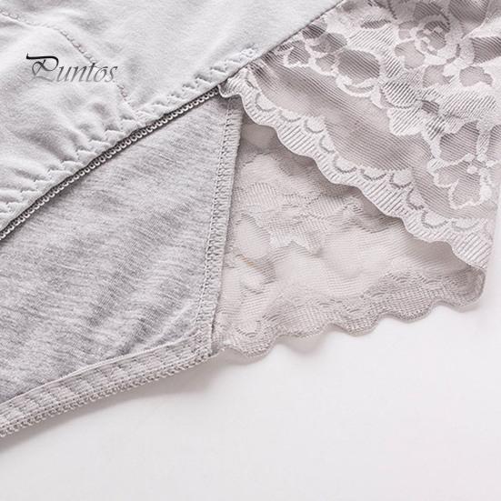 Women Menstrual Panties Lace Solid Color Plus Size Butt-lifted Mid Waist Seamless Elastic Period Leakproof Briefs Underpants Female Underwear