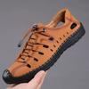 Fashion Sandals Summer Men Cozy Hollow Non-slip Soft Cool Lighted Breathable All-match Classic Wearable Fashion Casual Leather Sandals