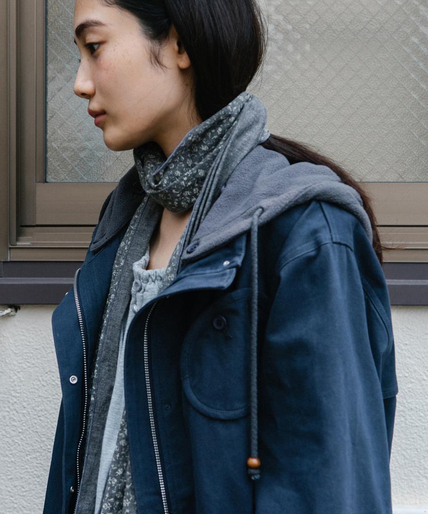 OHESHIO Round Pocket Fishtail Jacket, Navy